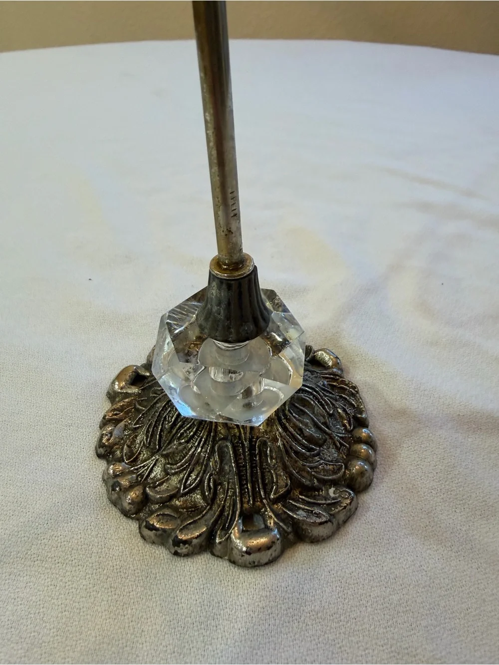 Hollywood Regency Style 3 Ring Towel Stand with Crystal Accent